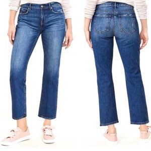 Loft Curvy Straight Crop Jeans raw hem